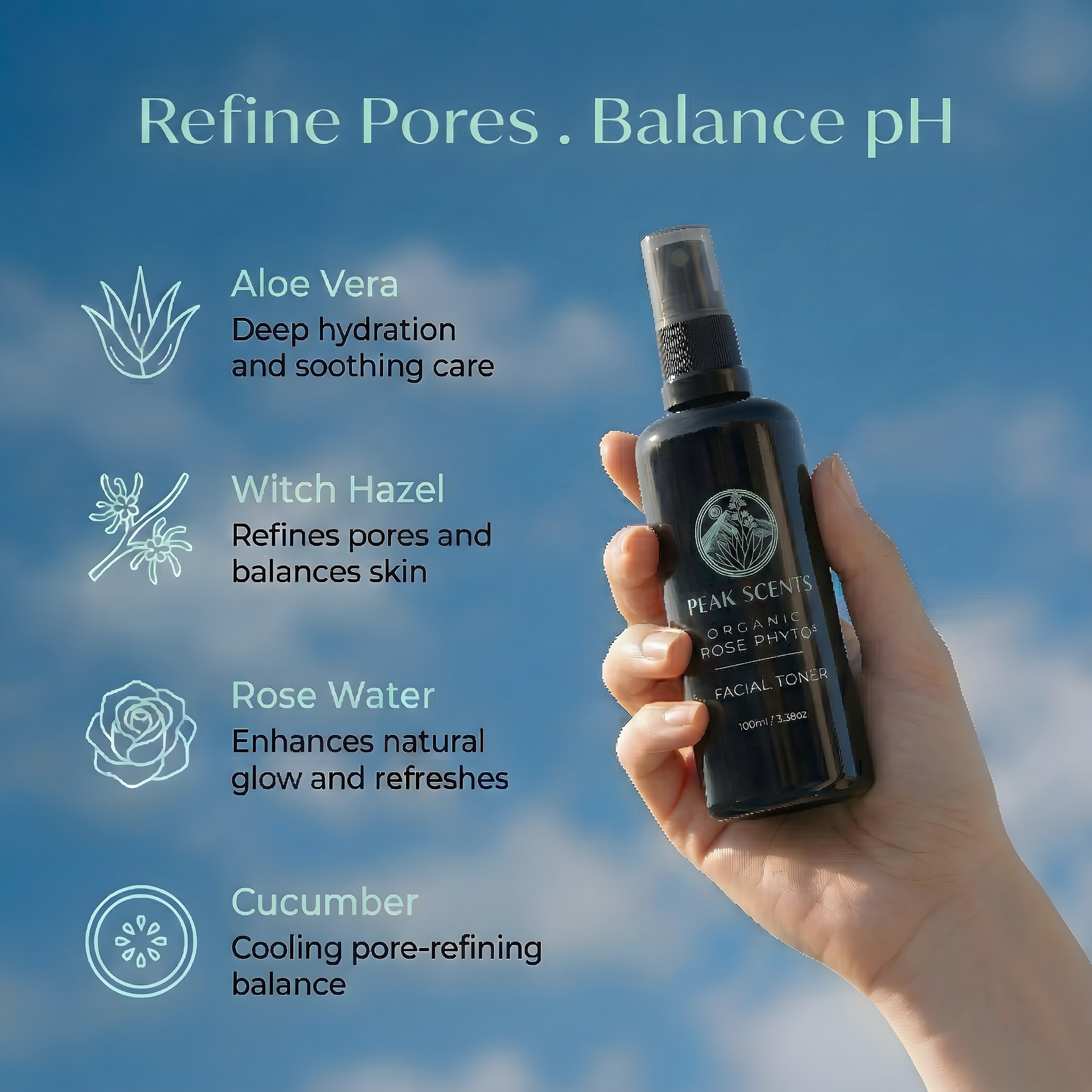 Organic Rose Phyto3 Facial Toner - Peak Scents – PeakScents
