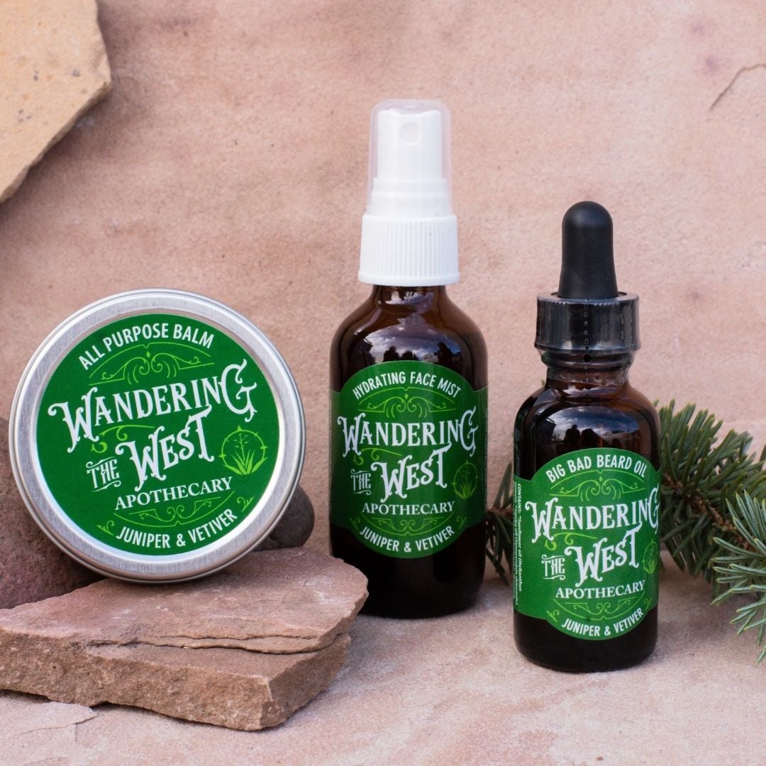 The Trio- Juniper & Vetiver Beard Oil, Balm And Spray