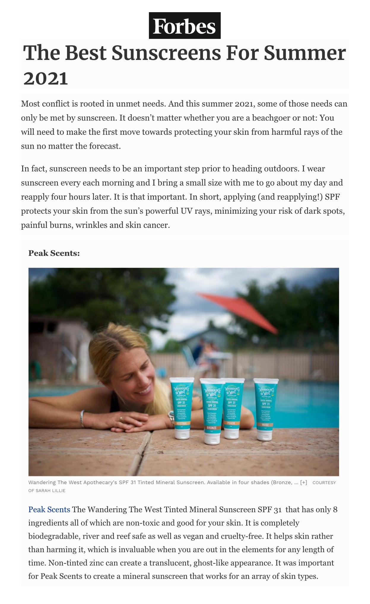 Tinted Mineral Sunscreen SPF 31