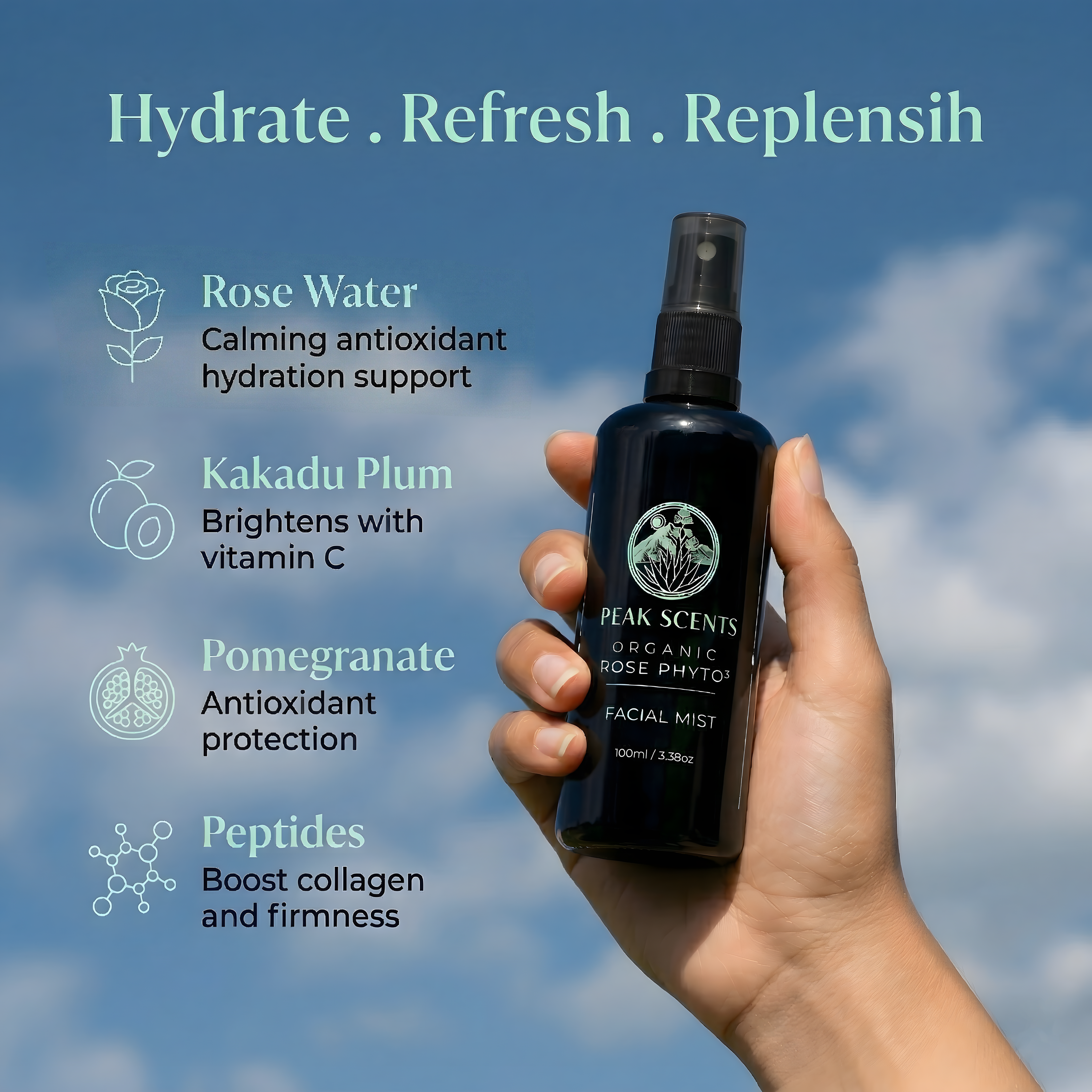 Organic Rose Phyto3 Facial Mist - Peak Scents – PeakScents