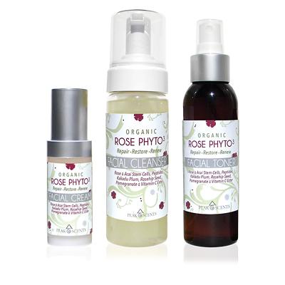 Shop,Brands,Face,Gifts &amp; Sets - Organic Rose Phyto³ - Facial Cleanser, Toner &amp; Cream