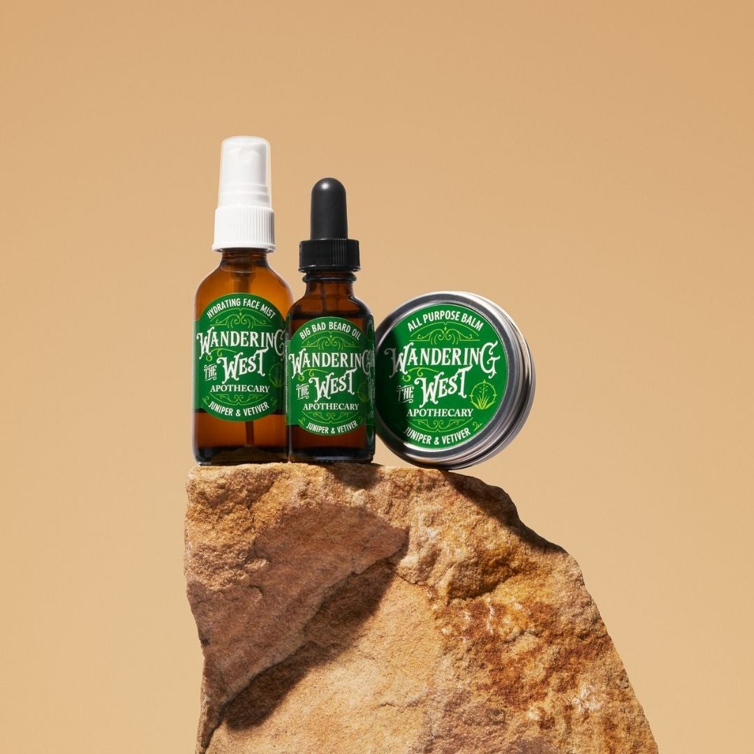 The Trio- Juniper & Vetiver Beard Oil, Balm And Spray